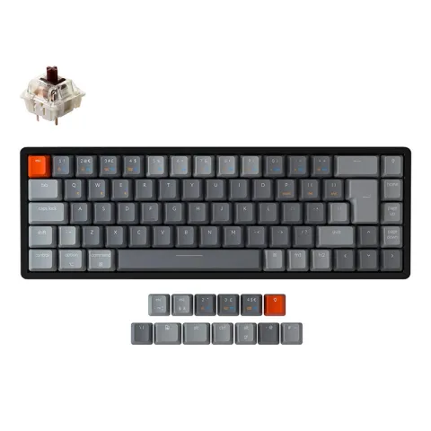 کیبورد گیمینگ کیکورن K6 Wireless 65% Aluminum Brown SW Flat RGB - تصویر ۲