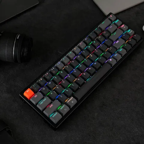 کیبورد گیمینگ کیکورن K6 Wireless 65% Aluminum Brown SW Flat RGB - تصویر ۵