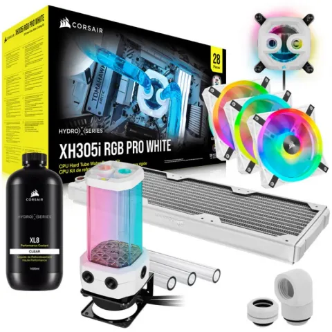 کیت خنک کننده مایع پردازنده کورسیر HYDRO X SERIES iCUE XH305i RGB PRO White - تصویر ۸