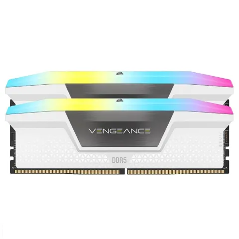 رم کورسیر VENGEANCE RGB 64GB 32GBx2 6000MHz CL40 DDR5 WHITE - تصویر ۳