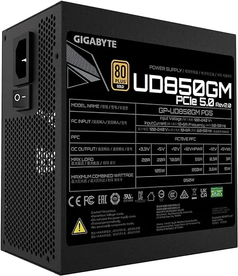پاور 850 وات گیگابایت  GIGABYTE GP-UD850GM PG5 ATX3 - تصویر ۴