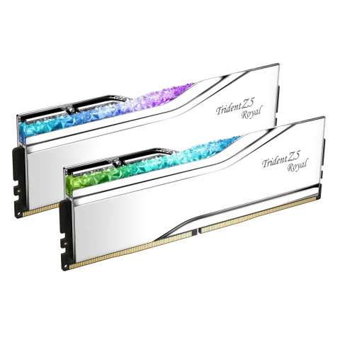 رم جی اسکیل GSKILL Trident Z5 ROYAL RGB SILVER 64GB (2x32) 6400MT/s CL32 DDR5 - تصویر ۲
