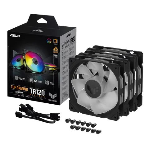 فن کیس ایسوس  ASUS TUF GAMING TR120 3x1 BLACK REVERSE - تصویر ۴