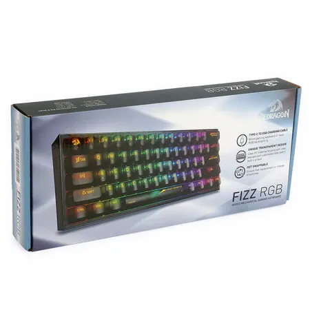 کیبورد ردراگون شفاف K617CT FIZZ BLACK - تصویر ۷