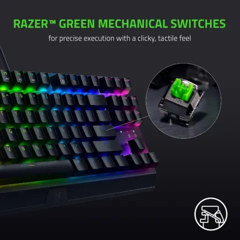 کیبورد ریزر RAZER BlackWidow V3 TKL GREEN Switch - تصویر ۴