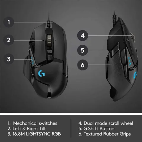 موس لاجیتک LOGITECH G502 HERO - تصویر ۴