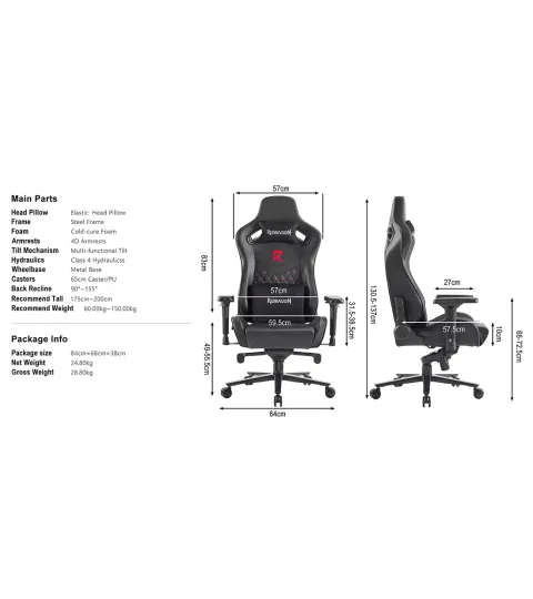 صندلی گیمینگ ردراگون REDRAGON C506 GAMING CHAIR - تصویر ۷
