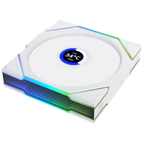 فن کیس لیان لی LIAN LI UNI FAN TL LCD WIRELESS 120 3x1 WHITE REVERSE - تصویر ۴