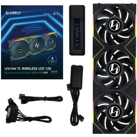 فن کیس لیان لی LIAN LI UNI FAN TL LCD WIRELESS 120 3x1 BLACK - تصویر ۸
