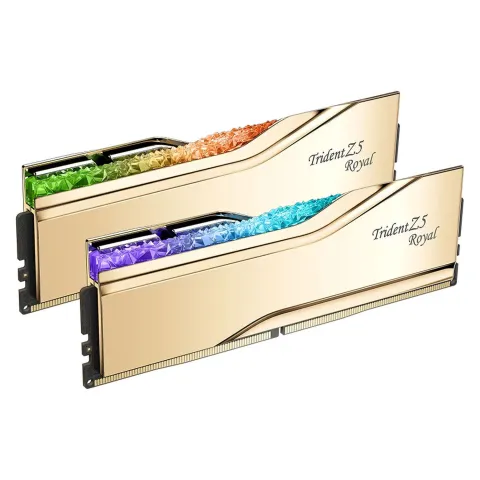 رم جی اسکیل GSKILL Trident Z5 ROYAL RGB GOLD 32GB(2x16) 7200MT/s CL34 DDR5 - تصویر ۲
