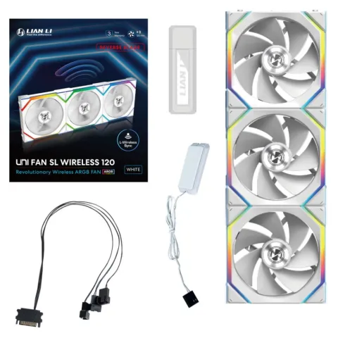 فن کیس لیان لی LIAN LI UNI FAN SL WIRELESS 120 3x1 WHITE REVERSE - تصویر ۸