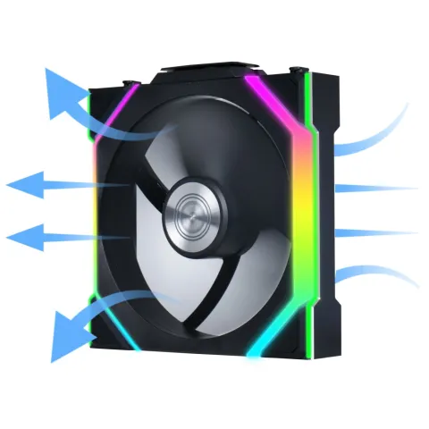 فن کیس لیان لی LIAN LI UNI FAN SL WIRELESS 120 3x1 BLACK REVERSE - تصویر ۴