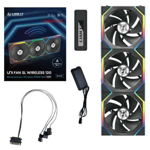 فن کیس لیان لی LIAN LI UNI FAN SL WIRELESS 120 3x1 BLACK REVERSE - تصویر ۱۱