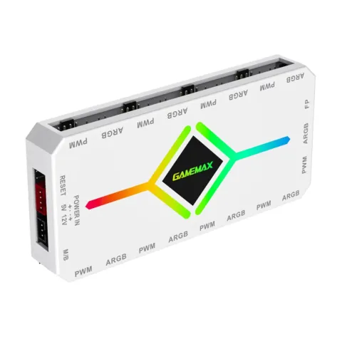 کنترلر نورپردازی و سرعت فن گیم مکس GAMEMAX ARGB PWM HUB V4 WHITE - تصویر ۲