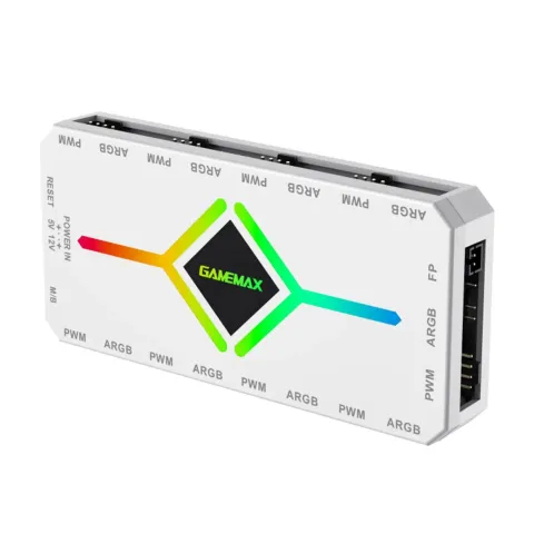 کنترلر نورپردازی و سرعت فن گیم مکس GAMEMAX ARGB PWM HUB V4 WHITE - تصویر ۳