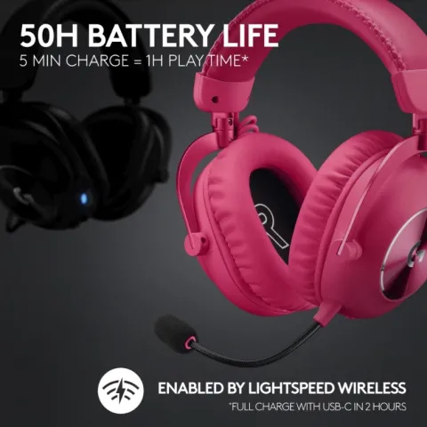 هدست بی سیم لاجیتک مدل G PRO X LIGHTSPEED 2 PINK - تصویر ۷