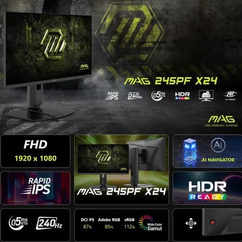مانیتور گیمینگ ام اس ای MAG245PF X24 - 24" FHD 240Hz R-IPS 0.5ms - تصویر ۸