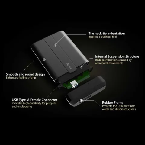 هارد اکسترنال اپیسر APACER AC732 4TB USB 3.2 GEN 1 BLACK - تصویر ۹
