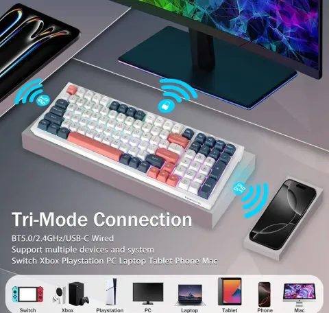کیبورد ردراگون REDRAGON K723 WBR FLAMBERGE PRO WIRELESS - تصویر ۶