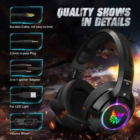 هدست اونیکوما ONIKUMA K9 BLACK GAMING - تصویر ۳