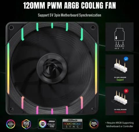فن کیس گیم مکس GAMEMAX TORNADO T12 ARGB REVERSE - تصویر ۶