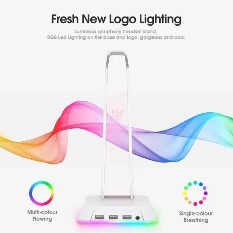 پایه هدست + هاب USB اونیکوما ONIKUMA STAND + USB UHB RGB ST2 WHITE - تصویر ۷