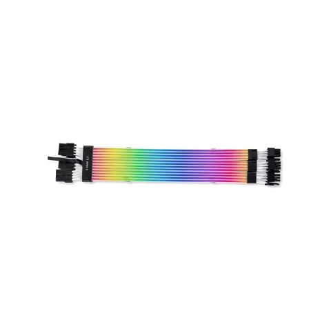 کابل اسلیو لیان لی LIAN LI STRIMER 3*8PIN ARGB V2 Extension GPU Sleeve BLACK (OPEN BOX) - تصویر ۳