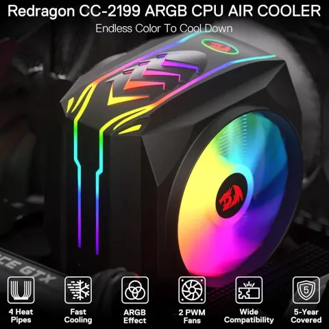 خنک کننده پردازنده ردراگون CC-2199 RGB - تصویر ۵
