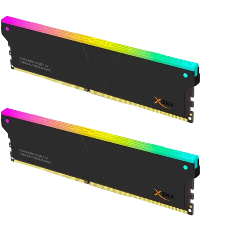 رم وی کالر V-COLOR MANTA XSKY RGB 32GB(2x16) 6000MT/s CL28 DDR5 + EXPO - تصویر ۳