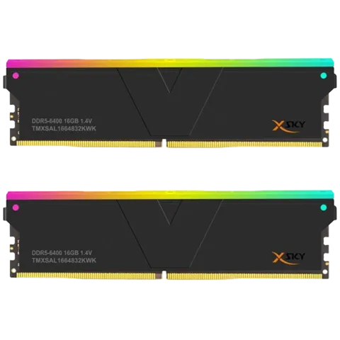 رم وی کالر V-COLOR MANTA XSKY RGB 32GB(2x16) 6000MT/s CL28 DDR5 + EXPO - تصویر ۲
