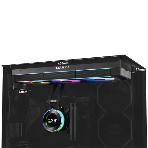 خنک کننده مایع پردازنده لیان لی LIAN LI HYDROSHIFT 2 LCD-C 360 CL BLACK - تصویر ۳