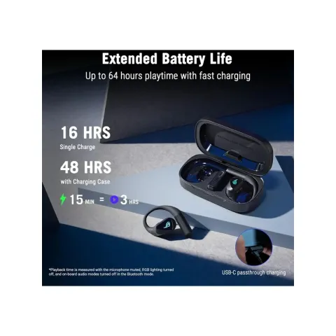 هنذفری ایسوس  ROG BUDS CETRA OPEN WIRELESS O701 BLACK - تصویر ۷