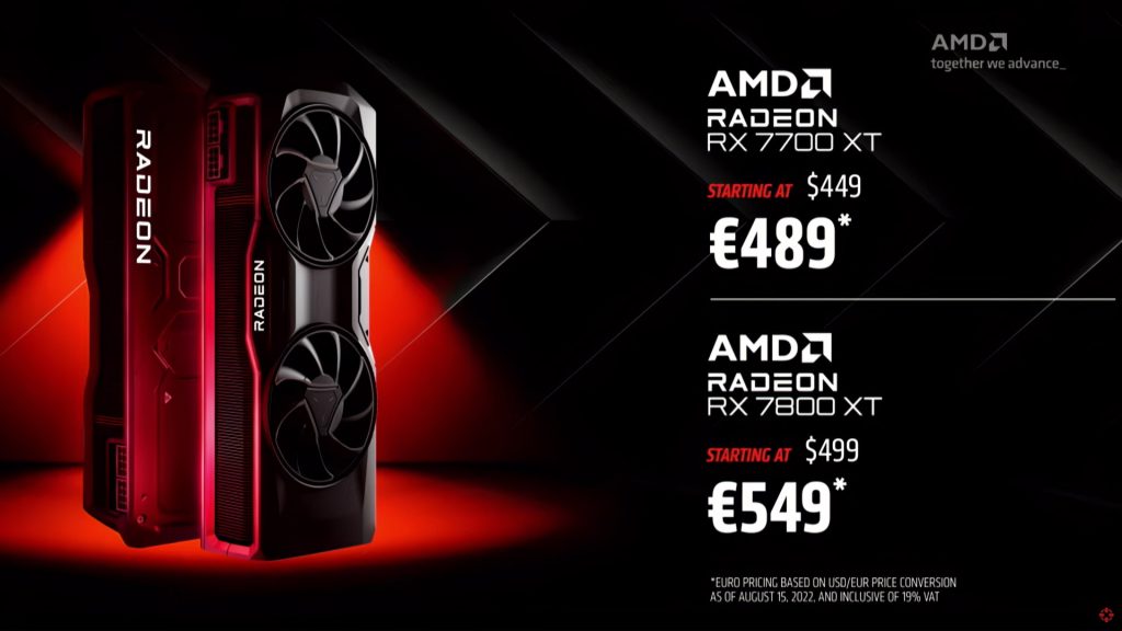 قیمت کارت های گرافیک RX 7800 XT و RX 7700 XT